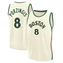 Kristaps Porzingis Boston Celtics Men's Fast Break 2023/24 City Edition Jersey - White